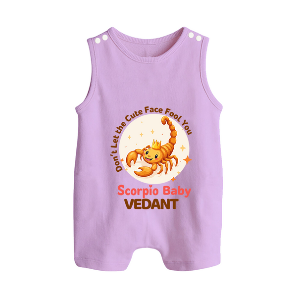 DonÕt Let The Cute Face Fool You Scorpio Baby Romper Suit / Sleeveless Romper | Custom Scorpio Romper Suit / Sleeveless Romper for Your Little Mischief - LILAC - 0 - 5 Months Old (Chest 18")