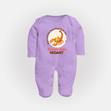 DonÕt Let The Cute Face Fool You Scorpio Baby Sleepsuit / Full Sleeve Bodysuit | Custom Scorpio Sleepsuit / Full Sleeve Bodysuit for Your Little Mischief - LILAC - New Born (Chest 7.5")