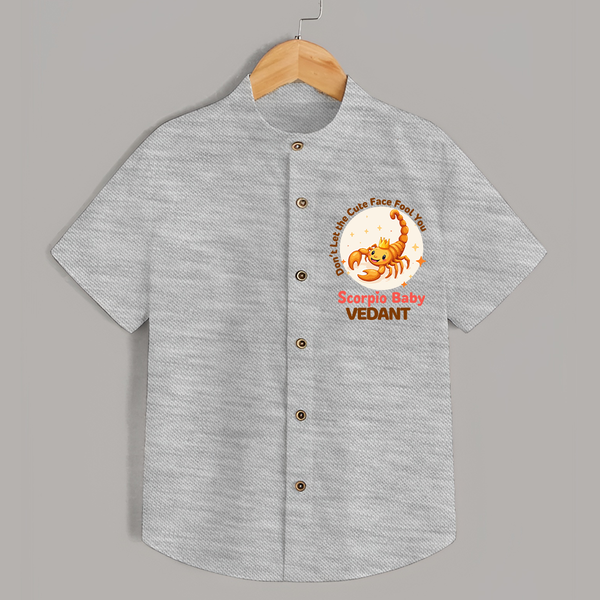 DonÕt Let The Cute Face Fool You Scorpio Baby Shirt | Custom Scorpio Shirt for Your Little Mischief - GREY - 0 - 6 Months Old (Chest 23")