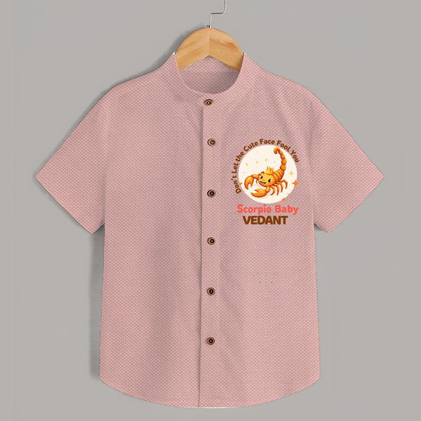 DonÕt Let The Cute Face Fool You Scorpio Baby Shirt | Custom Scorpio Shirt for Your Little Mischief - PEACH - 0 - 6 Months Old (Chest 23")