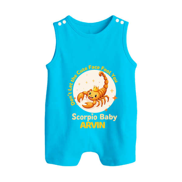 DonÕt Let The Cute Face Fool You Scorpio Baby Romper Suit / Sleeveless Romper | Custom Scorpio Romper Suit / Sleeveless Romper for Your Little Mischief - SKY BLUE - 0 - 5 Months Old (Chest 18")