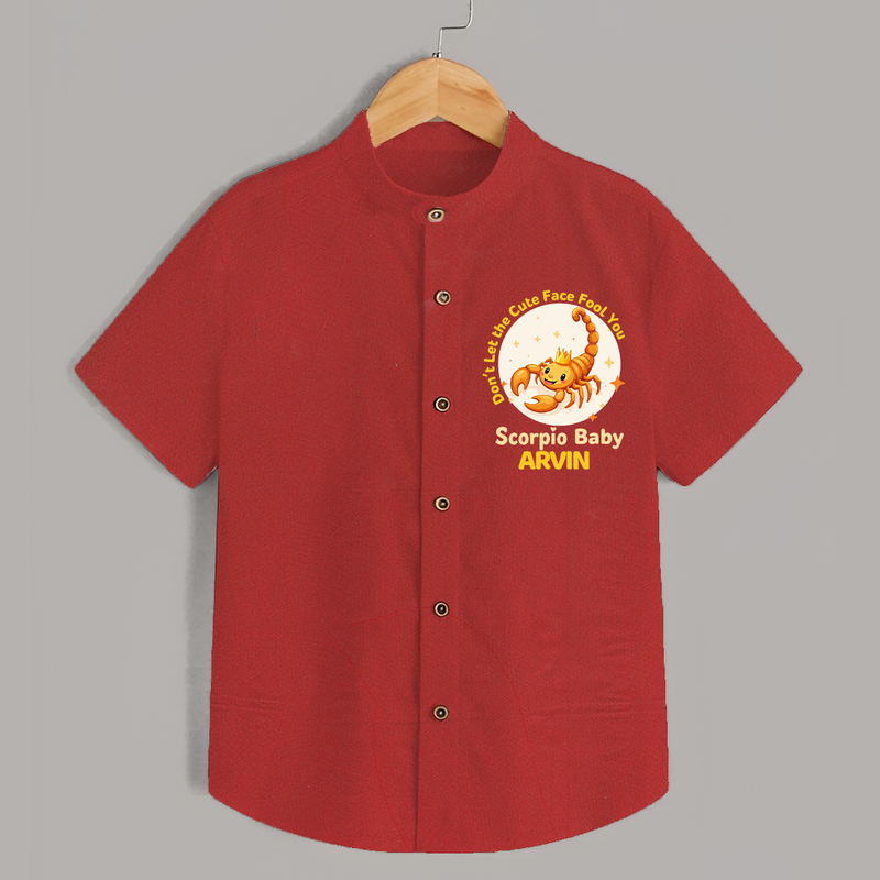 DonÕt Let The Cute Face Fool You Scorpio Baby Shirt | Custom Scorpio Shirt for Your Little Mischief - RED - 0 - 6 Months Old (Chest 23")