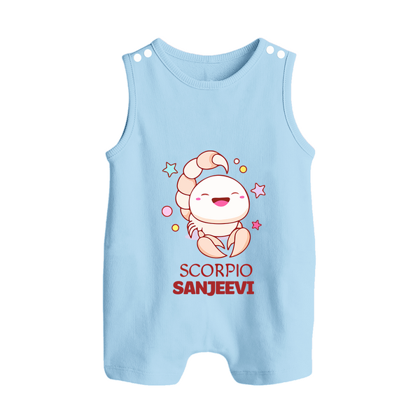 Scorpio Baby Romper Suit / Sleeveless Romper | Personalized Romper Suit / Sleeveless Romper for Your Scorpio Baby - BABY BLUE - 0 - 5 Months Old (Chest 18")