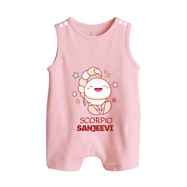 Scorpio Baby Romper Suit / Sleeveless Romper | Personalized Romper Suit / Sleeveless Romper for Your Scorpio Baby - BABY PINK - 0 - 5 Months Old (Chest 18")