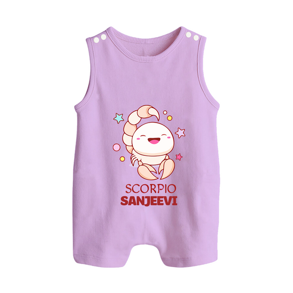 Scorpio Baby Romper Suit / Sleeveless Romper | Personalized Romper Suit / Sleeveless Romper for Your Scorpio Baby - LILAC - 0 - 5 Months Old (Chest 18")