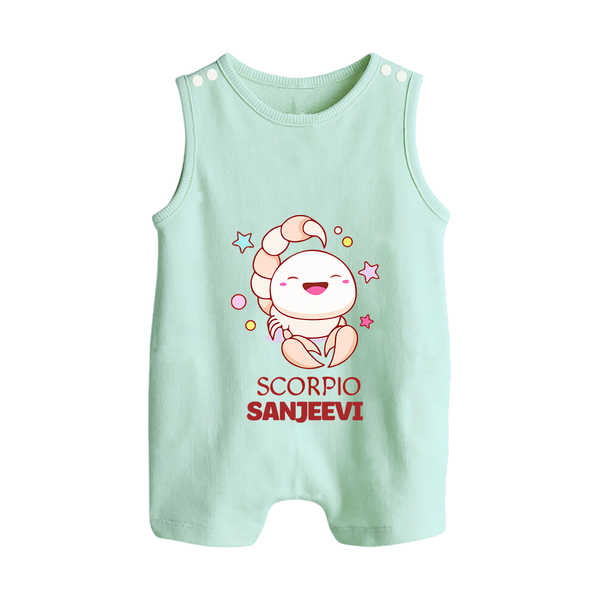Scorpio Baby Romper Suit / Sleeveless Romper | Personalized Romper Suit / Sleeveless Romper for Your Scorpio Baby - MINT GREEN - 0 - 5 Months Old (Chest 18")