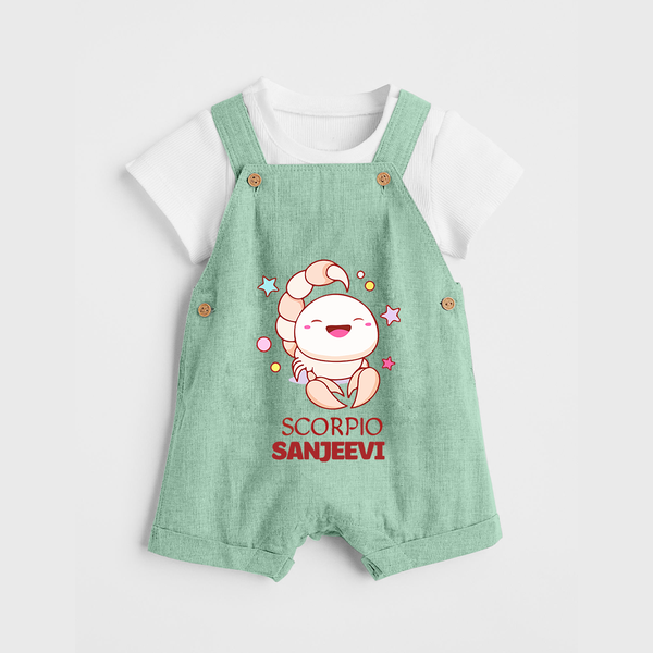 Scorpio Baby Dungaree Set | Personalized Dungaree Set for Your Scorpio Baby - MINT GREEN - 0 - 5 Months Old (Chest 18")