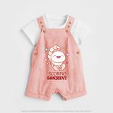 Scorpio Baby Dungaree Set | Personalized Dungaree Set for Your Scorpio Baby - PEACH - 0 - 5 Months Old (Chest 18")