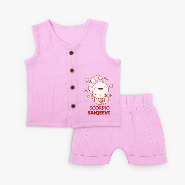 Scorpio Baby Jabla Set | Personalized Jabla Set for Your Scorpio Baby - BABY PINK - 0 - 3 Months Old (Chest 9.8")