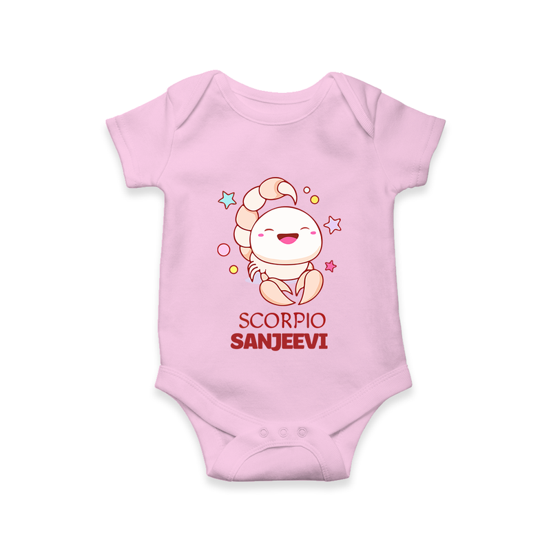 Scorpio Baby Romper / Onesie | Personalized Romper / Onesie for Your Scorpio Baby - BABY PINK - New Born (Chest 14")