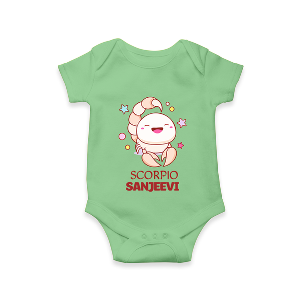 Scorpio Baby Romper / Onesie | Personalized Romper / Onesie for Your Scorpio Baby - GREEN - New Born (Chest 14")