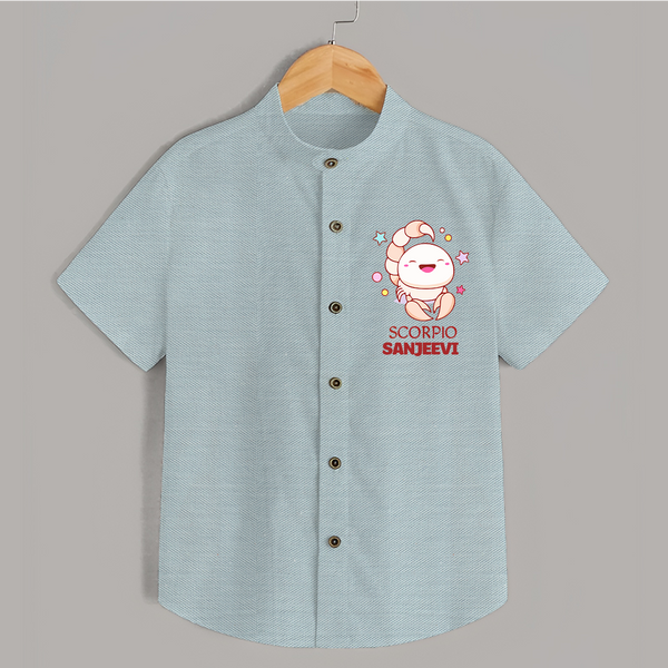Scorpio Baby Shirt | Personalized Shirt for Your Scorpio Baby - ARCTIC BLUE - 0 - 6 Months Old (Chest 23")
