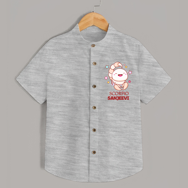 Scorpio Baby Shirt | Personalized Shirt for Your Scorpio Baby - GREY - 0 - 6 Months Old (Chest 23")