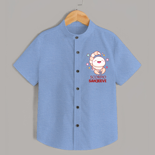 Scorpio Baby Shirt | Personalized Shirt for Your Scorpio Baby - SKY BLUE - 0 - 6 Months Old (Chest 23")