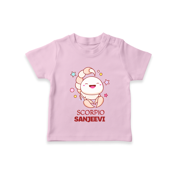Scorpio Baby T-Shirt | Personalized T-Shirt for Your Scorpio Baby - BABY PINK - 0-5 Months Old (Chest 17")