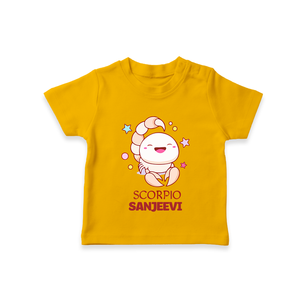 Scorpio Baby T-Shirt | Personalized T-Shirt for Your Scorpio Baby - CHROME YELLOW - 0-5 Months Old (Chest 17")