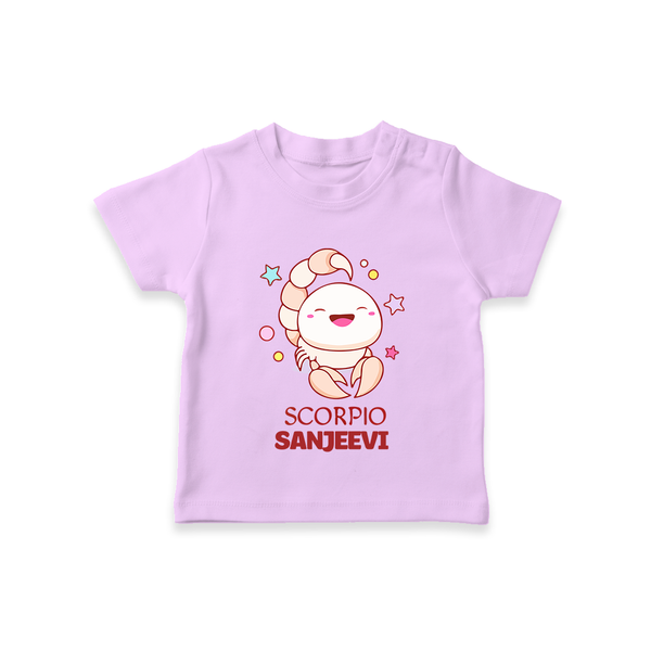 Scorpio Baby T-Shirt | Personalized T-Shirt for Your Scorpio Baby - LILAC - 0-5 Months Old (Chest 17")