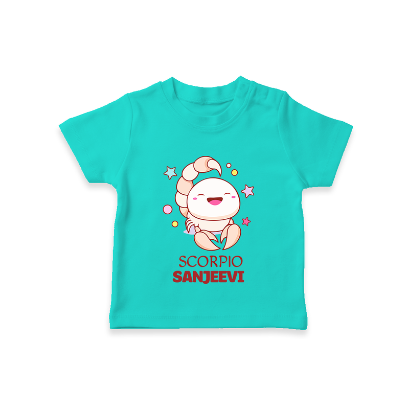 Scorpio Baby T-Shirt | Personalized T-Shirt for Your Scorpio Baby - TEAL - 0-5 Months Old (Chest 17")