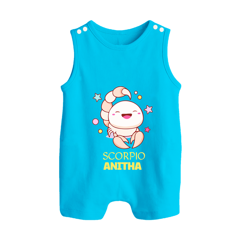 Scorpio Baby Romper Suit / Sleeveless Romper | Personalized Romper Suit / Sleeveless Romper for Your Scorpio Baby - SKY BLUE - 0 - 5 Months Old (Chest 18")