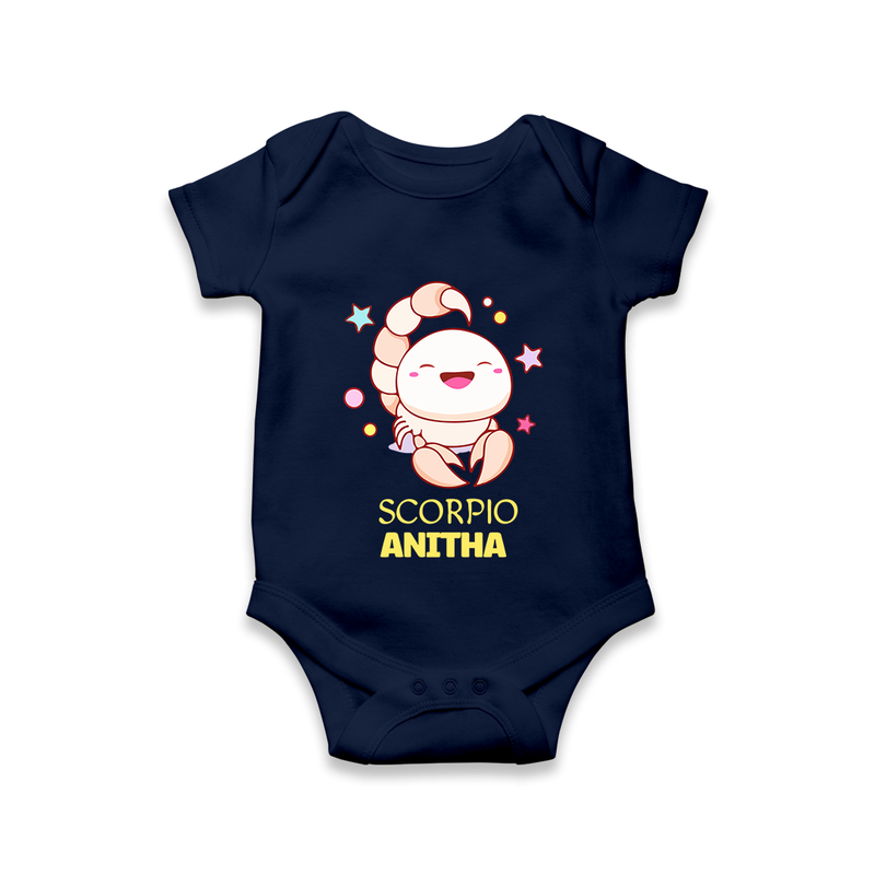 Scorpio Baby Romper / Onesie | Personalized Romper / Onesie for Your Scorpio Baby - NAVY BLUE - New Born (Chest 14")