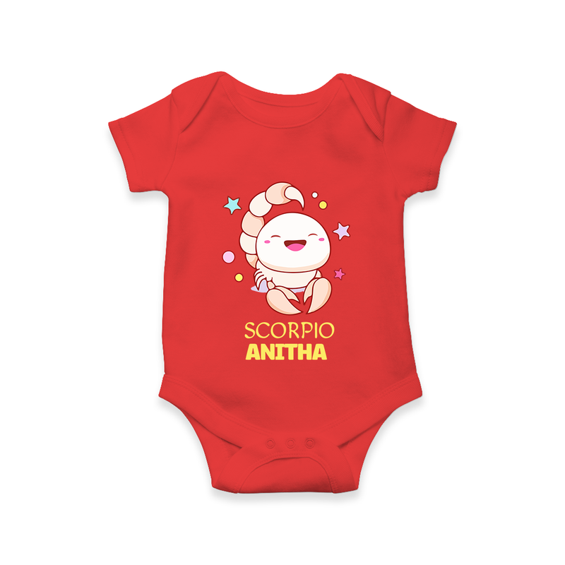 Scorpio Baby Romper / Onesie | Personalized Romper / Onesie for Your Scorpio Baby - RED - New Born (Chest 14")