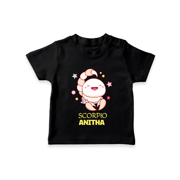 Scorpio Baby T-Shirt | Personalized T-Shirt for Your Scorpio Baby - BLACK - 0-5 Months Old (Chest 17")