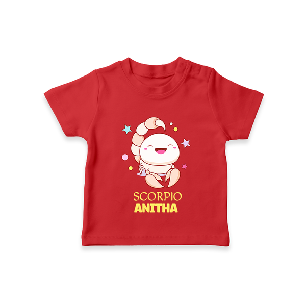 Scorpio Baby T-Shirt | Personalized T-Shirt for Your Scorpio Baby - RED - 0-5 Months Old (Chest 17")
