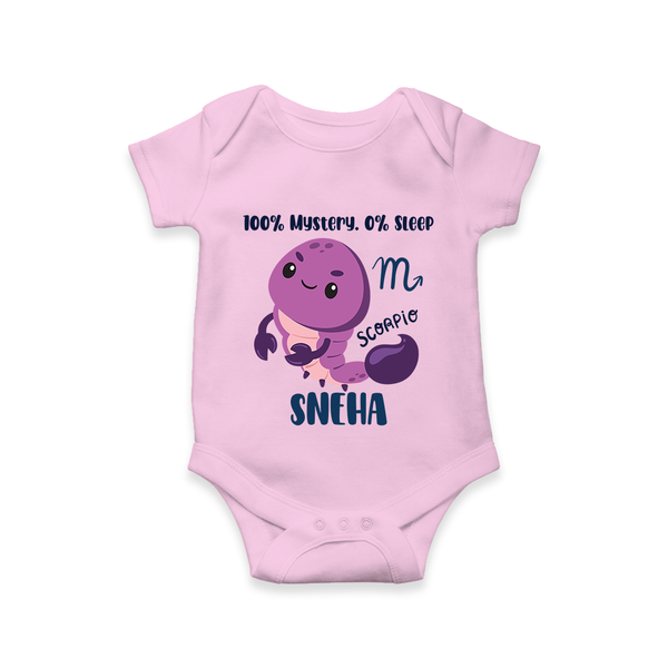 100% Mystery. 0% Sleep Scorpio Romper / Onesie | Custom Scorpio Romper / Onesie for Your Mysterious Baby - BABY PINK - New Born (Chest 14")
