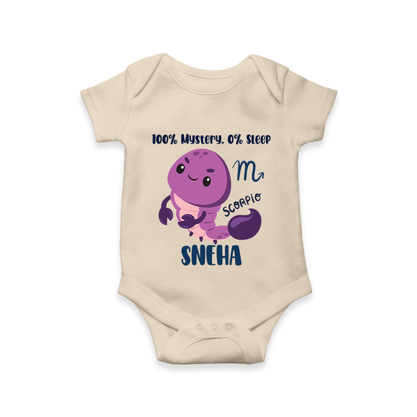 100% Mystery. 0% Sleep Scorpio Romper / Onesie | Custom Scorpio Romper / Onesie for Your Mysterious Baby - IVORY - New Born (Chest 14")