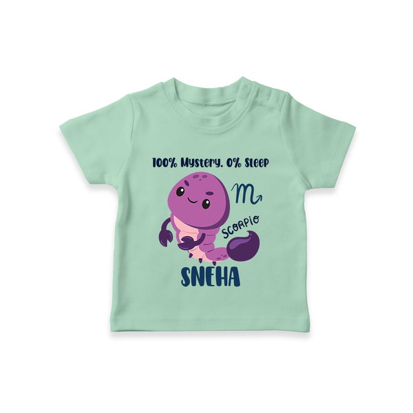 100% Mystery. 0% Sleep Scorpio T-Shirt | Custom Scorpio T-Shirt for Your Mysterious Baby - MINT GREEN - 0-5 Months Old (Chest 17")