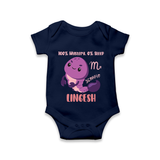 100% Mystery. 0% Sleep Scorpio Romper / Onesie | Custom Scorpio Romper / Onesie for Your Mysterious Baby - NAVY BLUE - New Born (Chest 14")