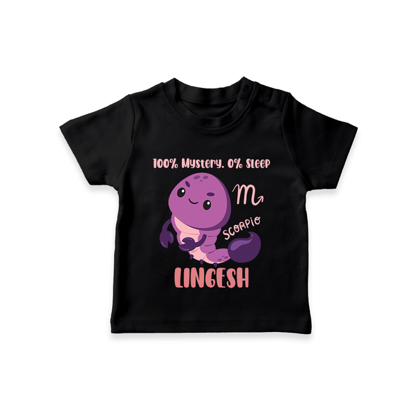 100% Mystery. 0% Sleep Scorpio T-Shirt | Custom Scorpio T-Shirt for Your Mysterious Baby - BLACK - 0-5 Months Old (Chest 17")