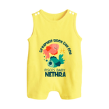 Dreaming Since Day One Pisces Baby Romper Suit / Sleeveless Romper | Personalized Pisces Romper Suit / Sleeveless Romper for Your Dreamy Baby - PASTEL YELLOW - 0 - 5 Months Old (Chest 18")