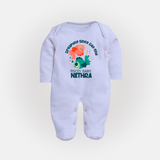 Dreaming Since Day One Pisces Baby Sleepsuit / Full Sleeve Bodysuit | Personalized Pisces Sleepsuit / Full Sleeve Bodysuit for Your Dreamy Baby - BABY BLUE - New Born (Chest 7.5")