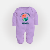 Dreaming Since Day One Pisces Baby Sleepsuit / Full Sleeve Bodysuit | Personalized Pisces Sleepsuit / Full Sleeve Bodysuit for Your Dreamy Baby - LILAC - New Born (Chest 7.5")