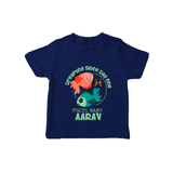 Dreaming Since Day One Pisces Baby T-Shirt | Personalized Pisces T-Shirt for Your Dreamy Baby - NAVY BLUE - 0-5 Months Old (Chest 17")