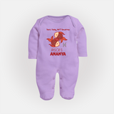 Tears Today, Art Tomorrow Pisces Baby Sleepsuit / Full Sleeve Bodysuit | Custom Pisces Sleepsuit / Full Sleeve Bodysuit for Your Artistic Baby - LILAC - New Born (Chest 7.5")