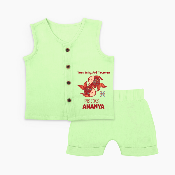 Tears Today, Art Tomorrow Pisces Baby Jabla Set | Custom Pisces Jabla Set for Your Artistic Baby - PASTEL GREEN - 0 - 3 Months Old (Chest 9.8")