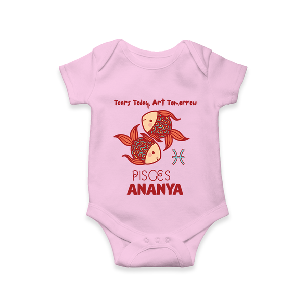 Tears Today, Art Tomorrow Pisces Baby Romper / Onesie | Custom Pisces Romper / Onesie for Your Artistic Baby - BABY PINK - New Born (Chest 14")