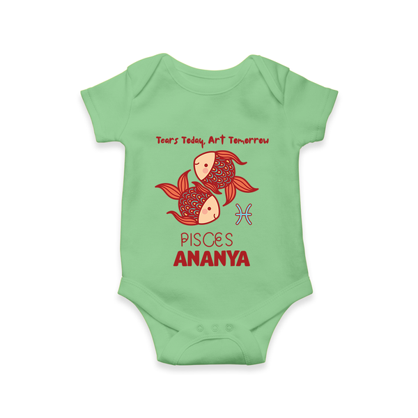 Tears Today, Art Tomorrow Pisces Baby Romper / Onesie | Custom Pisces Romper / Onesie for Your Artistic Baby - GREEN - New Born (Chest 14")