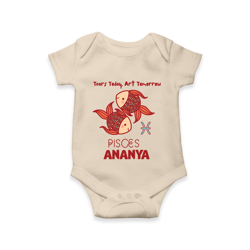 Tears Today, Art Tomorrow Pisces Baby Romper / Onesie | Custom Pisces Romper / Onesie for Your Artistic Baby - IVORY - New Born (Chest 14")