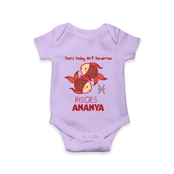 Tears Today, Art Tomorrow Pisces Baby Romper / Onesie | Custom Pisces Romper / Onesie for Your Artistic Baby - LILAC - New Born (Chest 14")