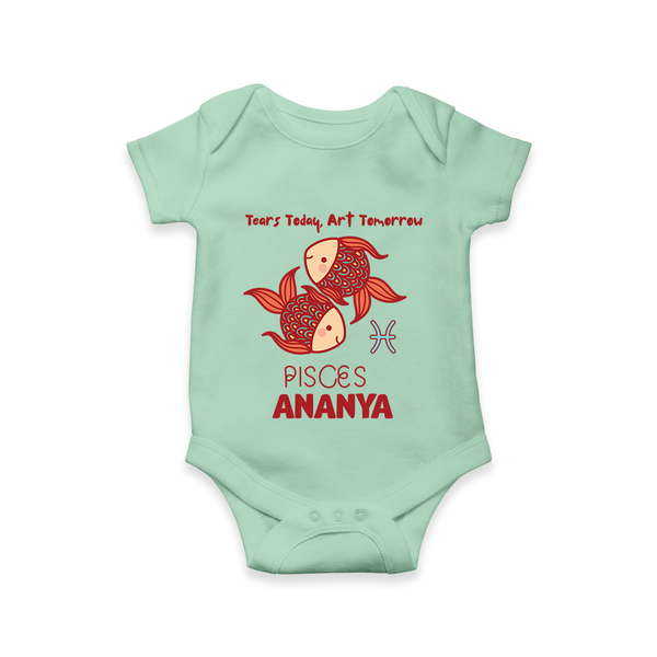 Tears Today, Art Tomorrow Pisces Baby Romper / Onesie | Custom Pisces Romper / Onesie for Your Artistic Baby - MINT GREEN - New Born (Chest 14")