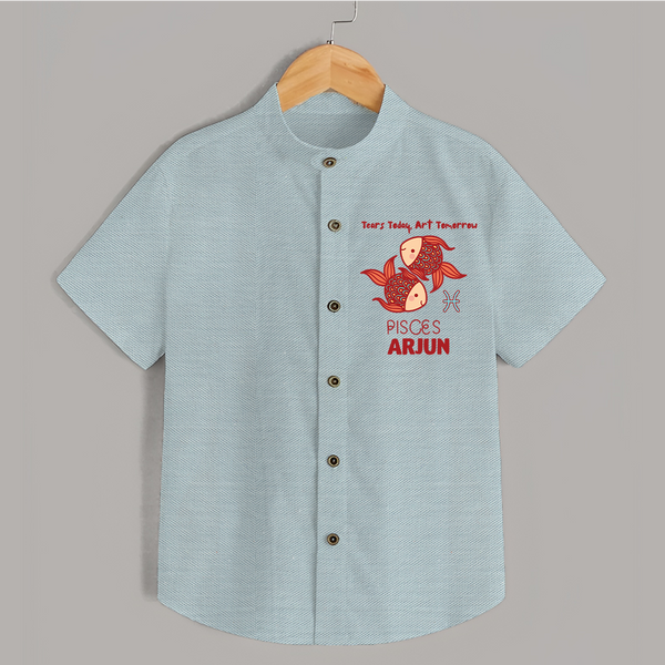 Tears Today, Art Tomorrow Pisces Baby Shirt | Custom Pisces Shirt for Your Artistic Baby - ARCTIC BLUE - 0 - 6 Months Old (Chest 23")