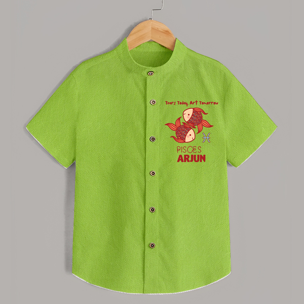 Tears Today, Art Tomorrow Pisces Baby Shirt | Custom Pisces Shirt for Your Artistic Baby - LIME GREEN - 0 - 6 Months Old (Chest 23")