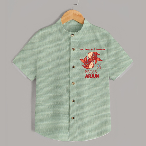 Tears Today, Art Tomorrow Pisces Baby Shirt | Custom Pisces Shirt for Your Artistic Baby - MINT GREEN - 0 - 6 Months Old (Chest 23")