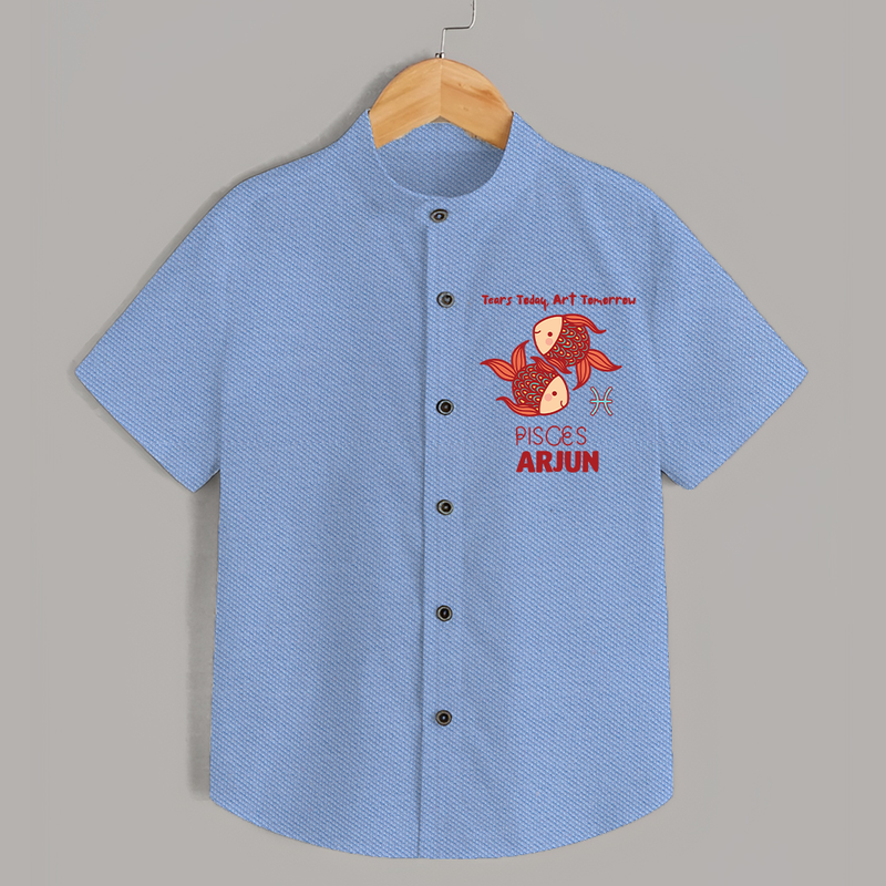 Tears Today, Art Tomorrow Pisces Baby Shirt | Custom Pisces Shirt for Your Artistic Baby - SKY BLUE - 0 - 6 Months Old (Chest 23")
