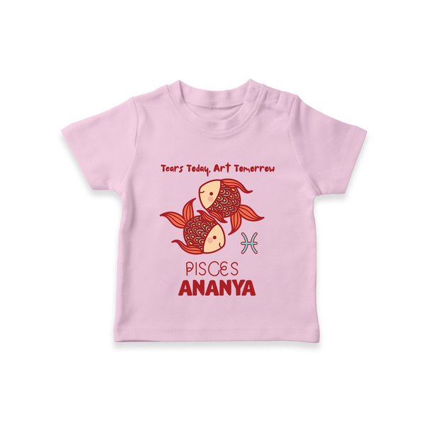 Tears Today, Art Tomorrow Pisces Baby T-Shirt | Custom Pisces T-Shirt for Your Artistic Baby - BABY PINK - 0-5 Months Old (Chest 17")