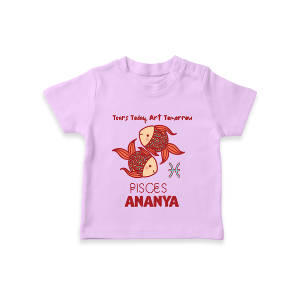 Tears Today, Art Tomorrow Pisces Baby T-Shirt | Custom Pisces T-Shirt for Your Artistic Baby - LILAC - 0-5 Months Old (Chest 17")