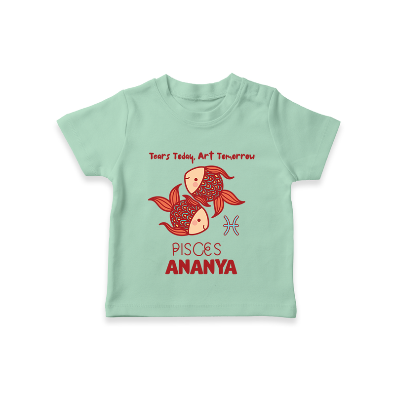 Tears Today, Art Tomorrow Pisces Baby T-Shirt | Custom Pisces T-Shirt for Your Artistic Baby - MINT GREEN - 0-5 Months Old (Chest 17")